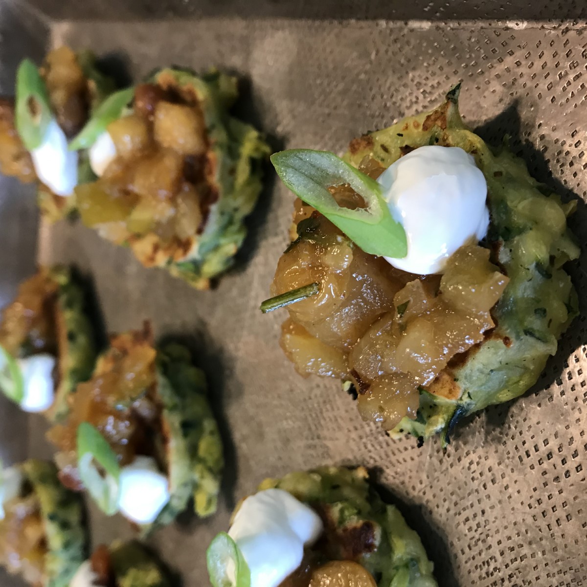 Zucchini+Fritters,+Apple+Relish