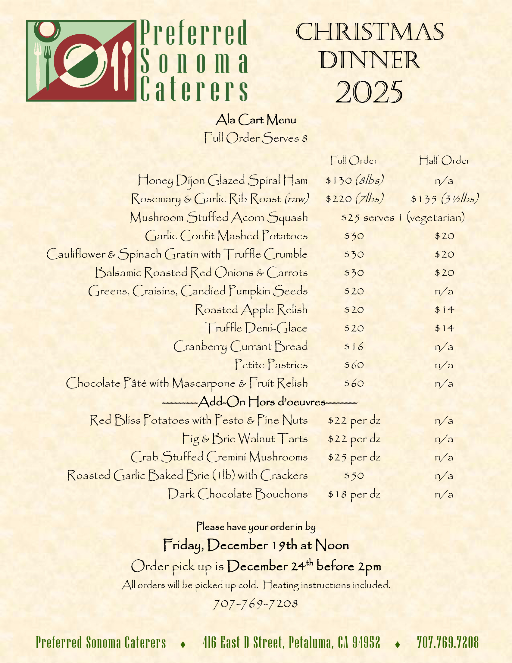 Christmas Menu (page 2)