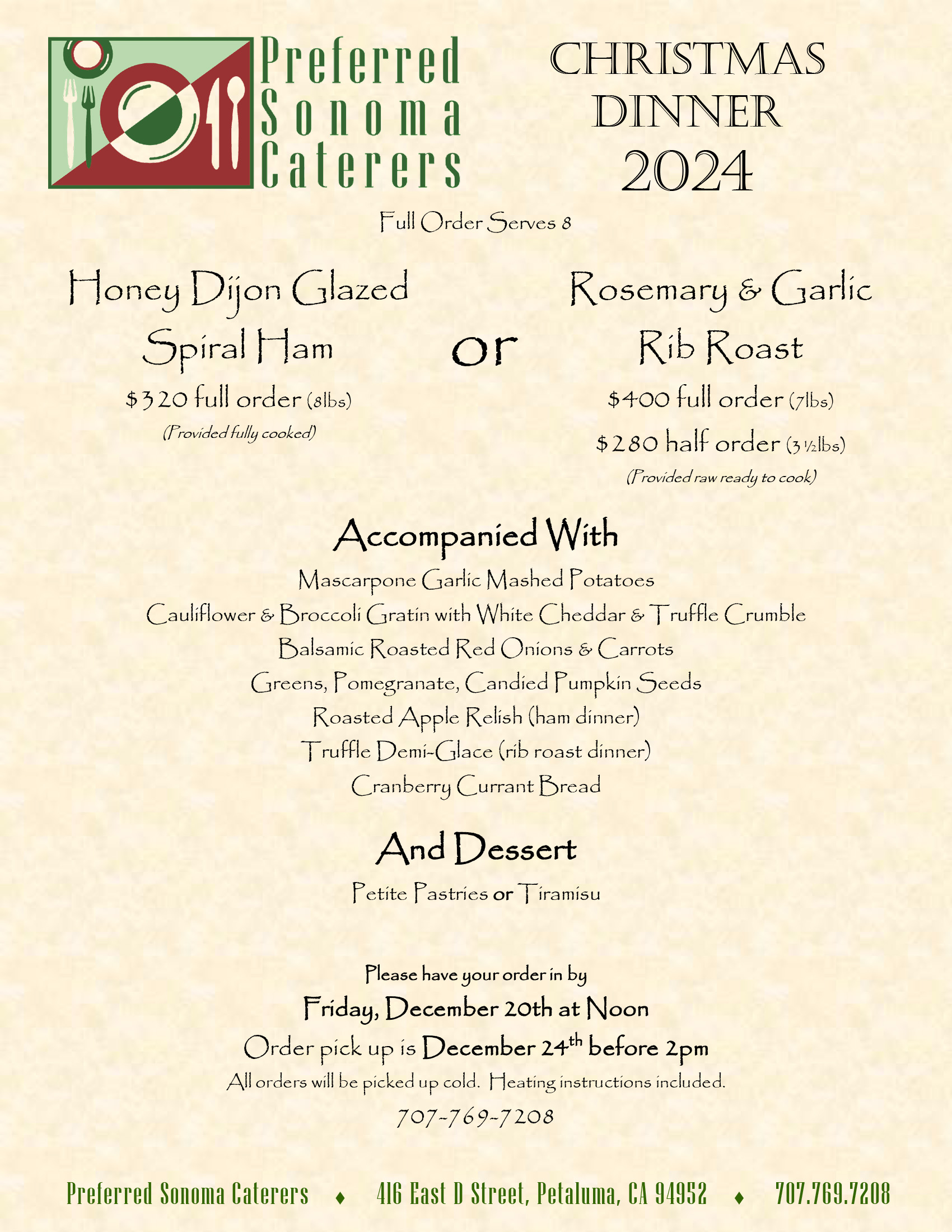 Click for Christmas menu