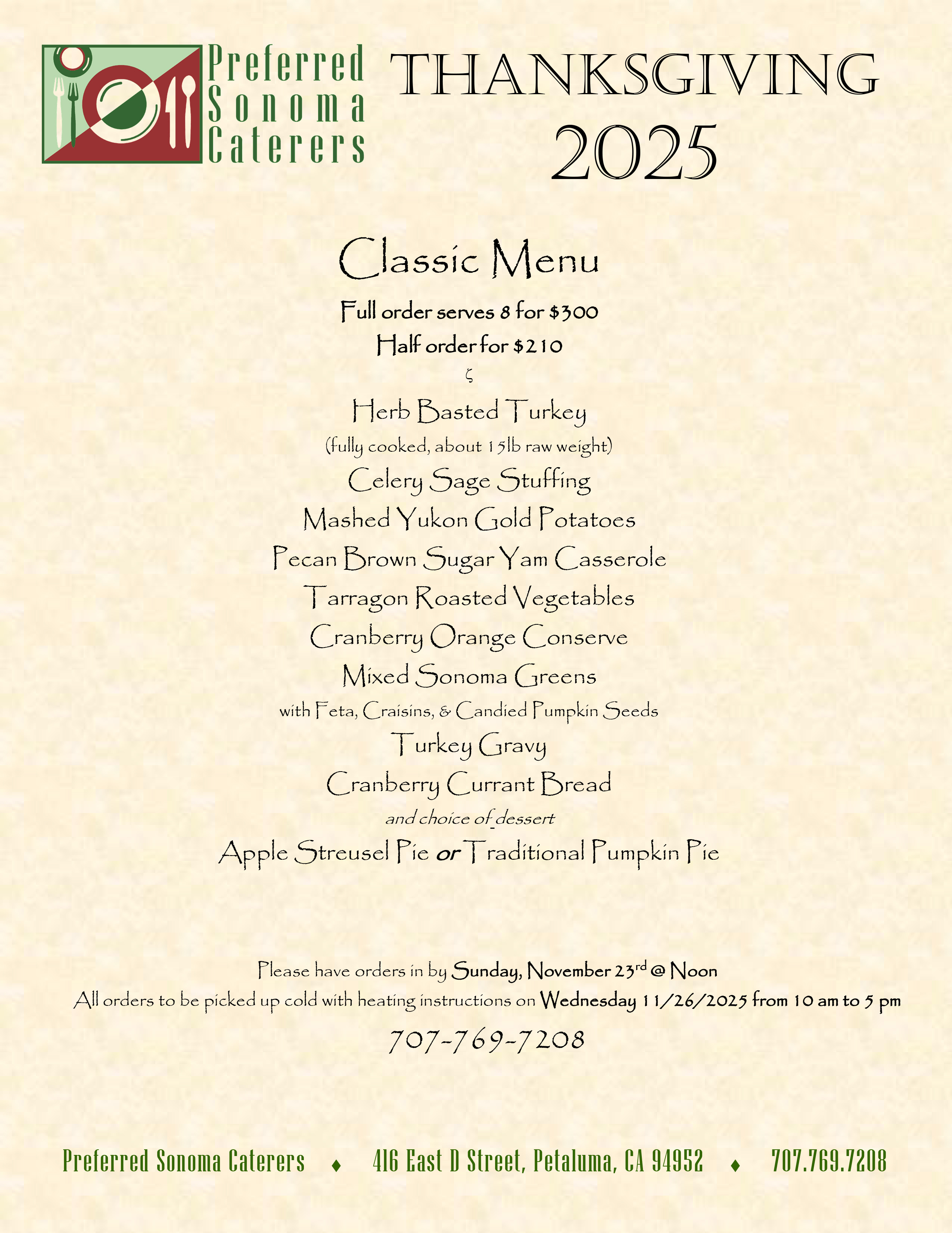 Click for Christmas menu