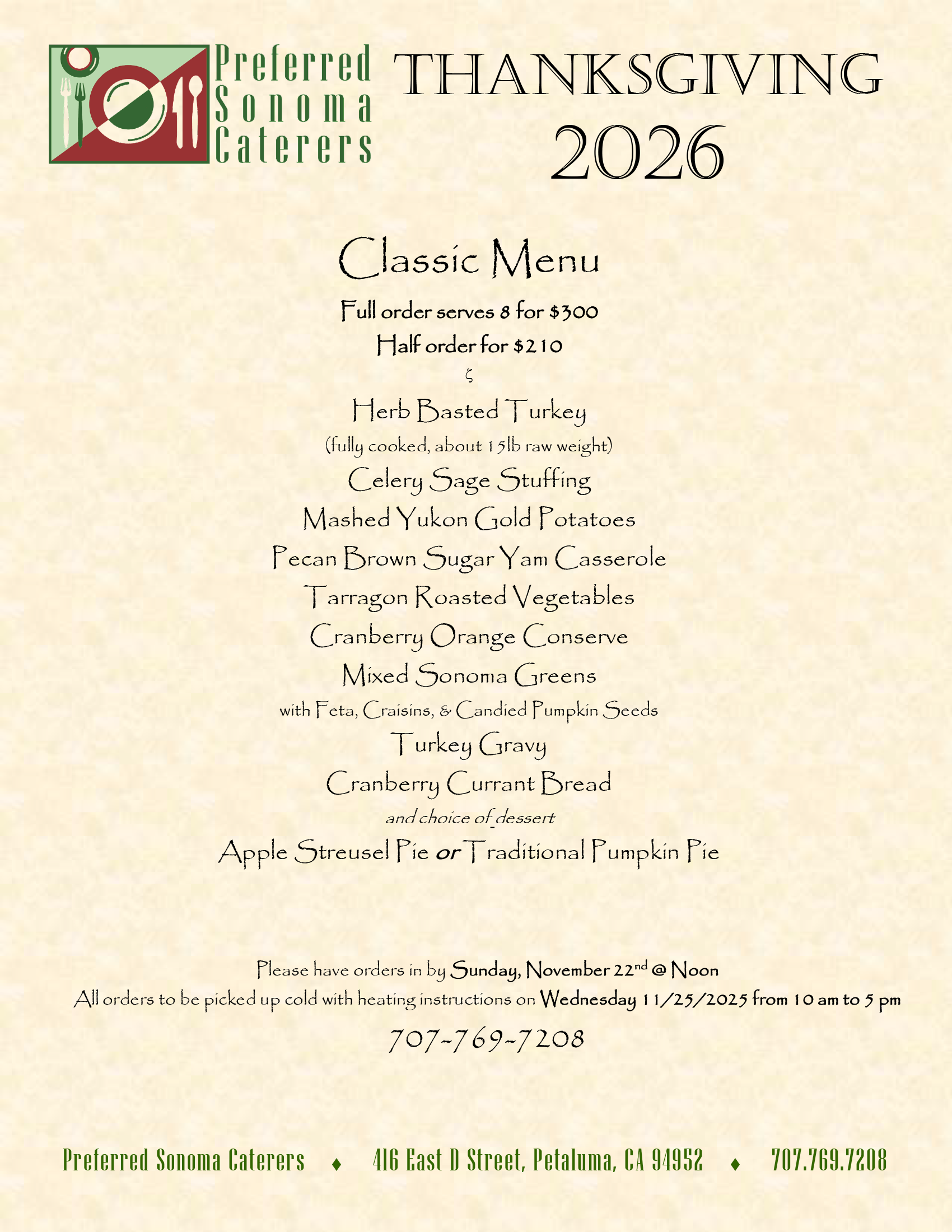 Thanksgiving Menu (page 1)