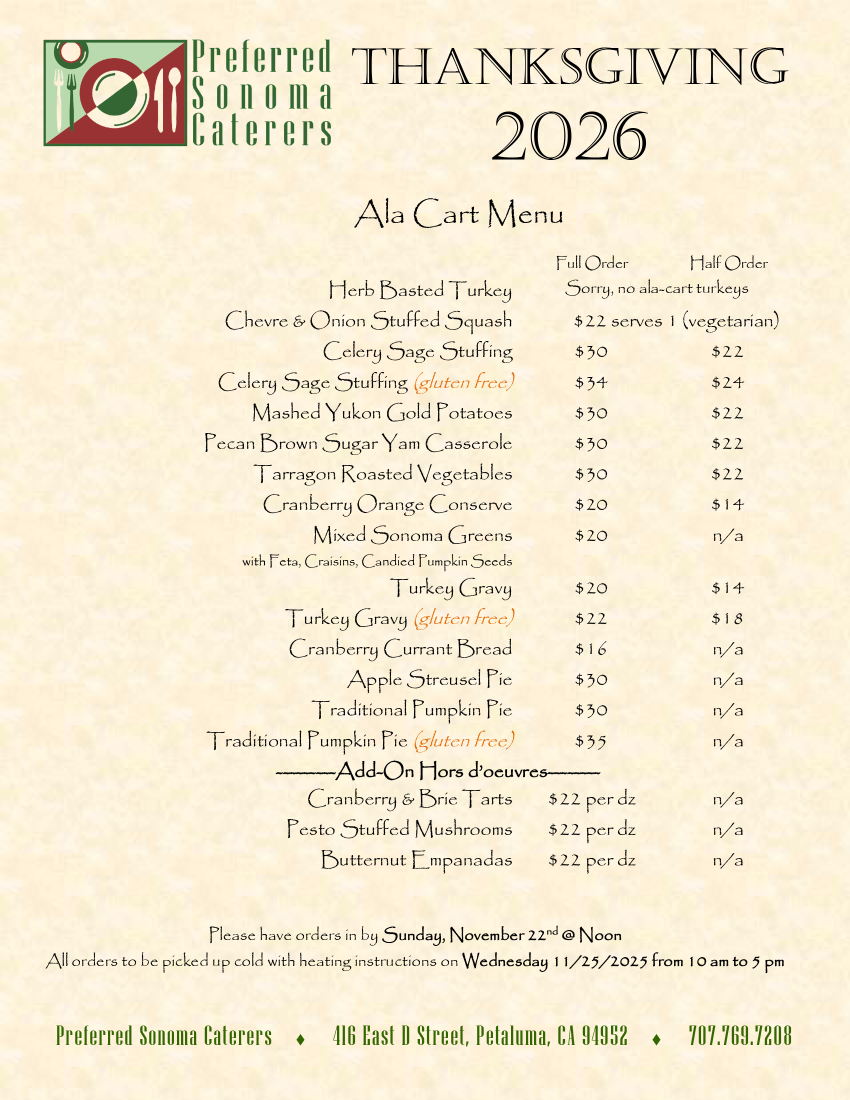Thanksgiving Menu (page 2)